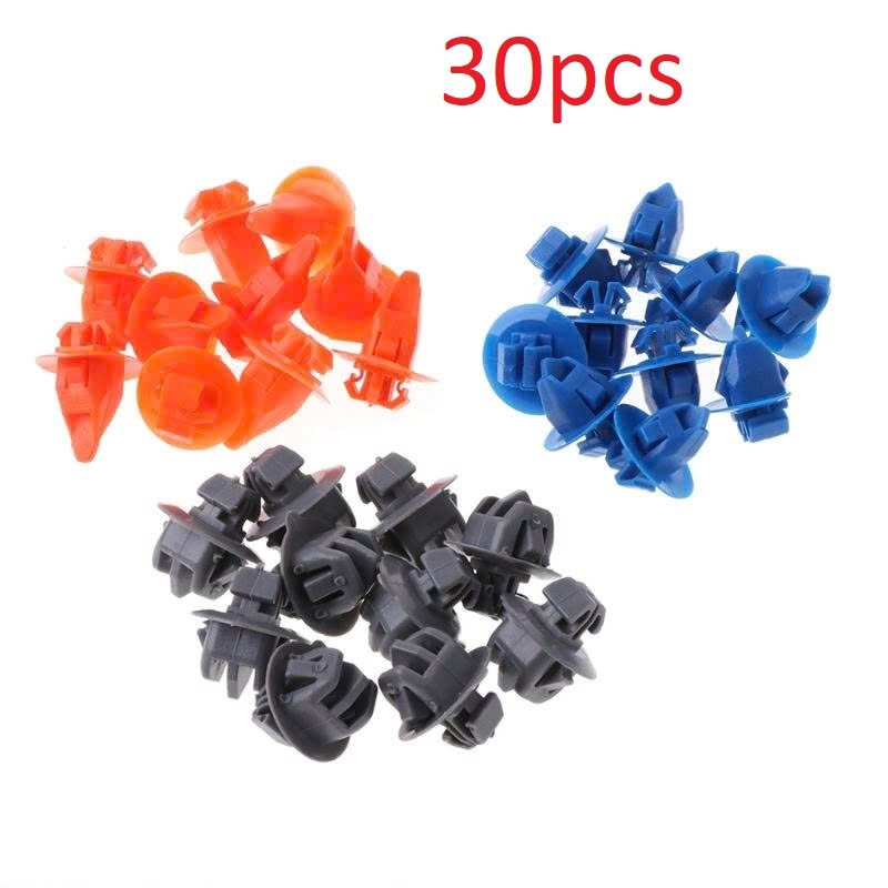 Bộ 30 Đinh tán nhựa cho cửa xe Toyota (3 màu) - Chốt vít nở cho ô tô