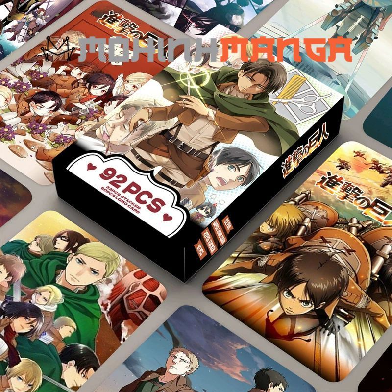 Lomo card hộp 30 thẻ truyện Attack on titan đại chiến poster card Eren Levi Mikasa Armin Reiner Hang