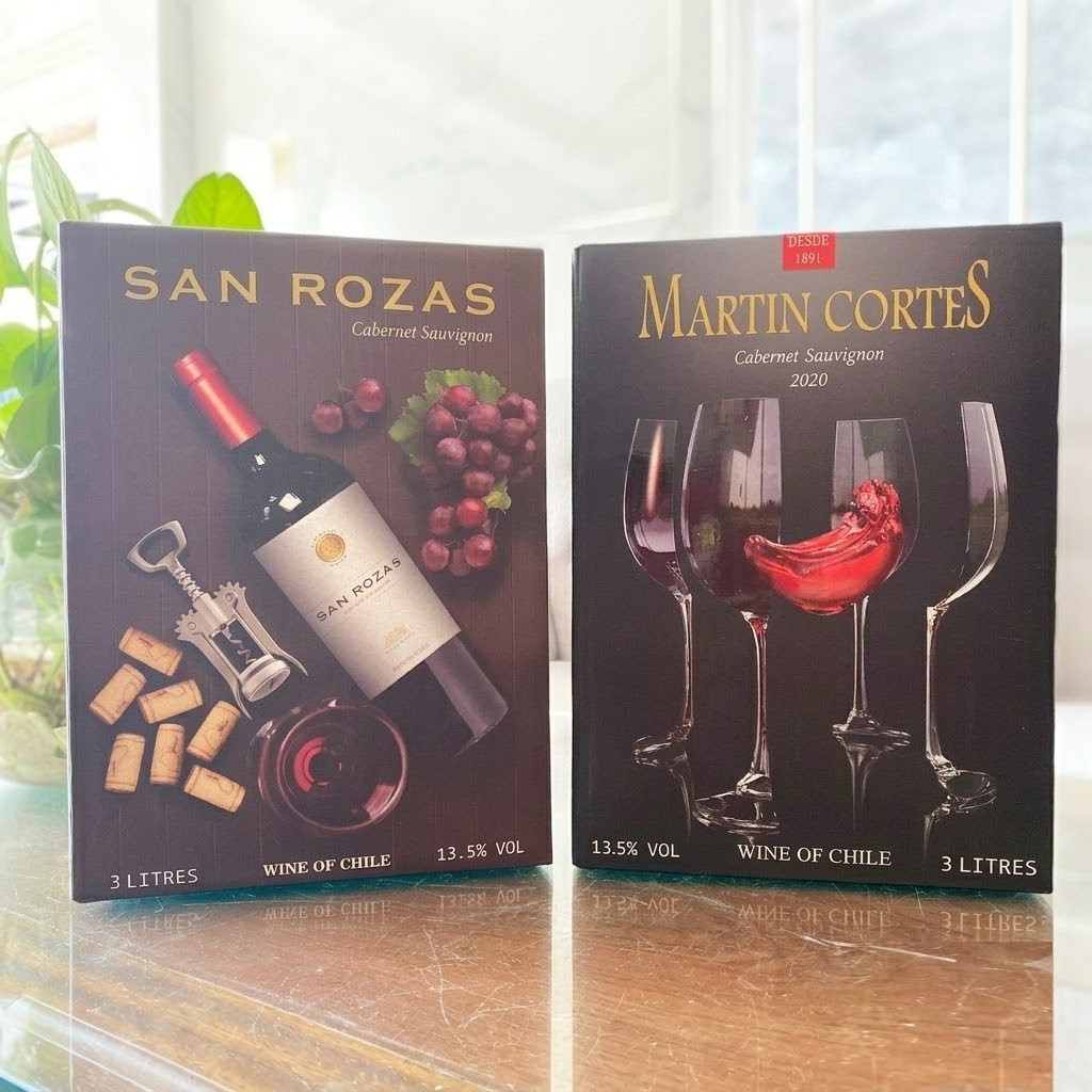 Set combo 2 bịch rượu vang Chile 3 lít nhập khẩu