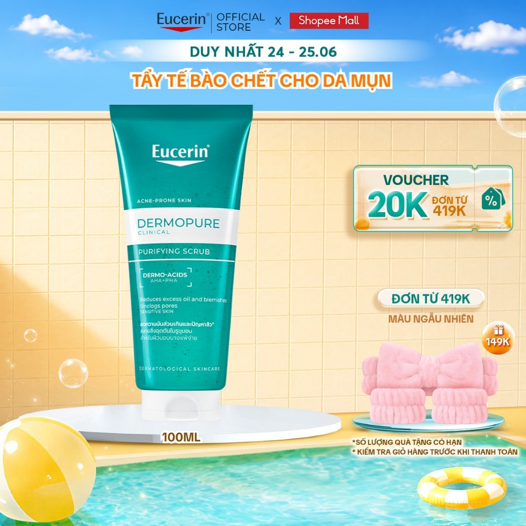 Tẩy tế bào da chết Eucerin® DermoPure Clinical Purifying Scrub 100ml