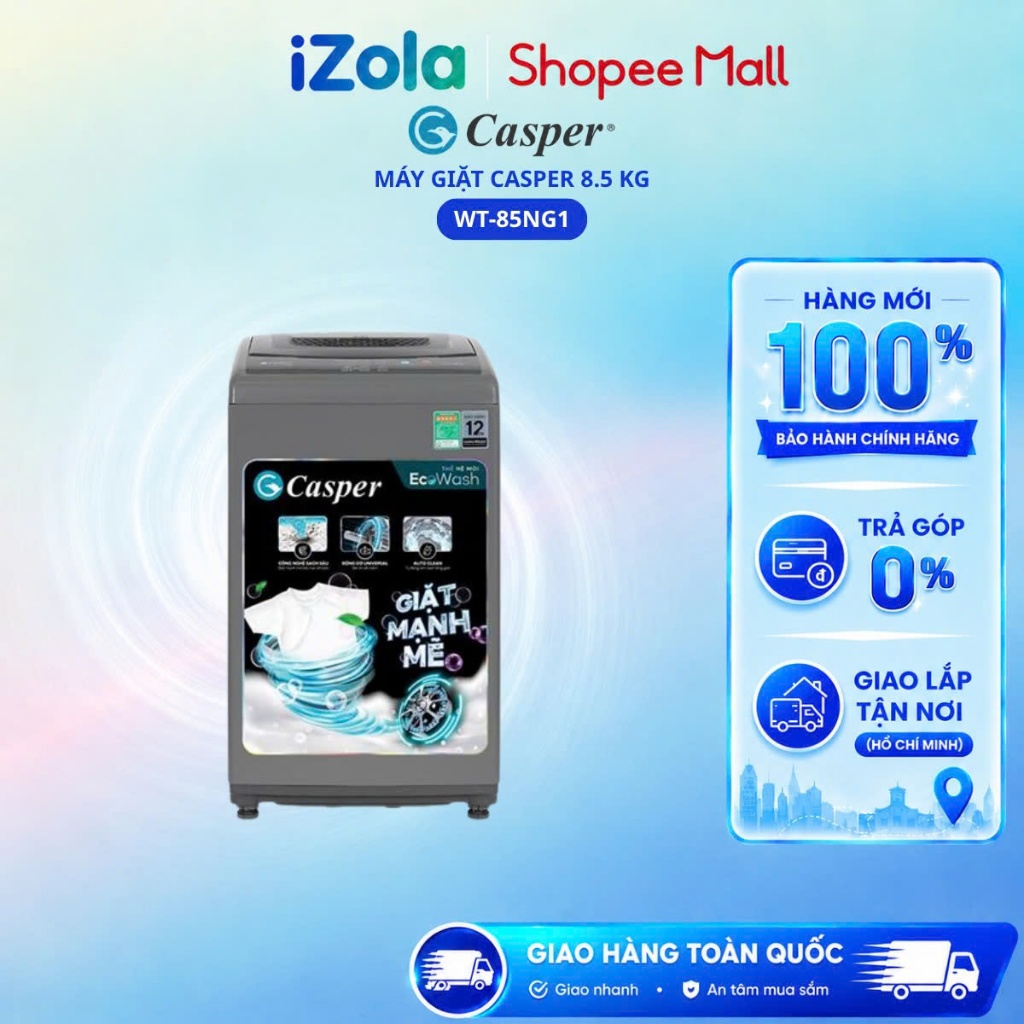 WT-85NG1 - Máy giặt Casper 8.5 kg WT-85NG1 - Hàng chính hãng