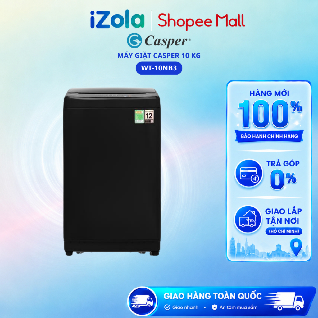 WT-10NB3 - Máy giặt Casper 10 kg WT-10NB3 - Hàng chính hãng