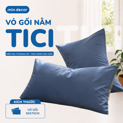 Vỏ Gối Nằm Tici Notag Mịn Decor, Vỏ Gối Nằm 2 Mặt, Kích Thước 50x70cm, Không Khoá Kéo