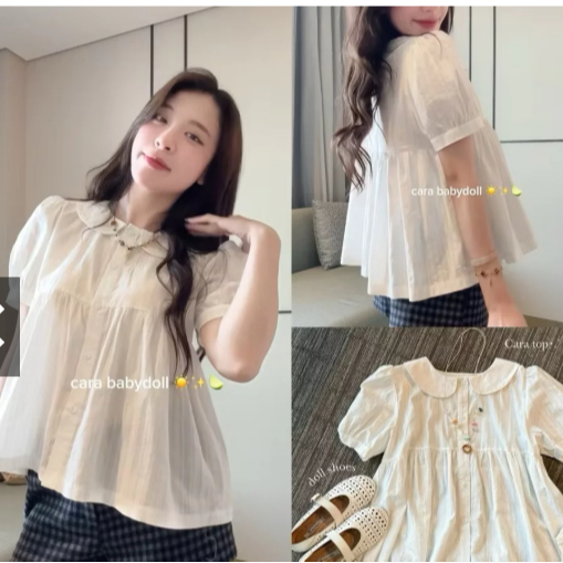[Peinn] (ẢNH OLDSCHOOL) Áo babydoll cổ sen tay chuông CARA TOP M600 Kenco clothing Sài Gon