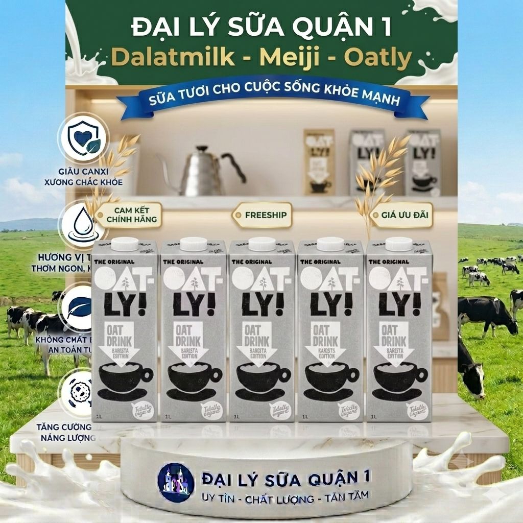 Set 5 hộp sữa yến mạch Oatly 1L - 5 hộp