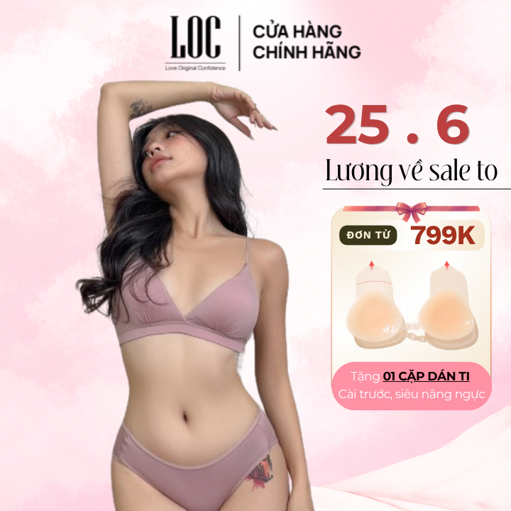 Áo ngực không gọng LOC Cotton Thun lạnh siêu thoải mái - Basic Thun lạnh mút rời