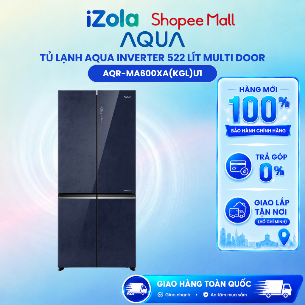 AQR-MA600XA(KGL)U1 - Tủ lạnh Aqua Inverter 522 lít AQR-MA600XA(KGL)U1 - Hàng chính hãng
