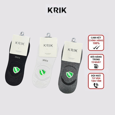 Tất Nam Giày Lười Cổ Chun Chất Liệu Cotton Mềm Mại Kháng Khuẩn Khử Mùi KRIK TA9020
