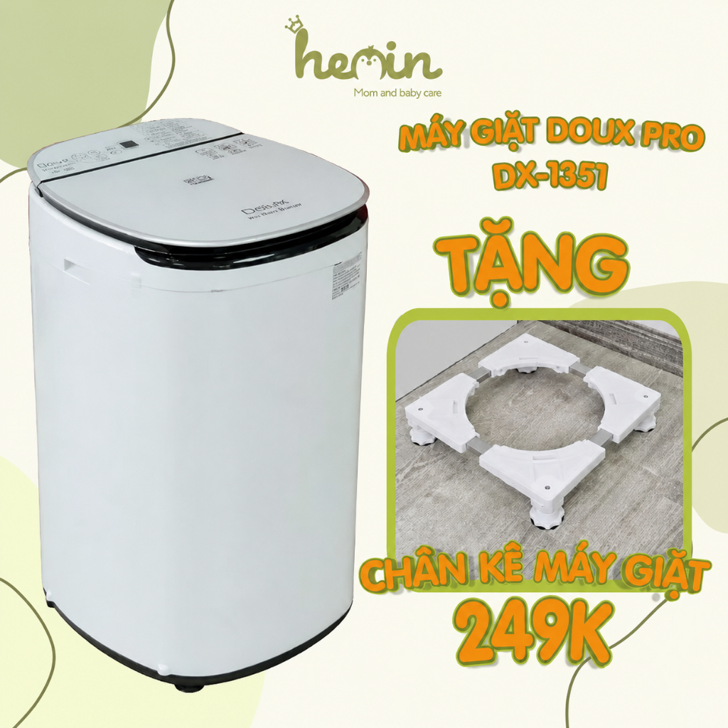Máy Giặt Mini Doux Pro Wash System, 12 Chức Năng, Màn Hình Cảm ứng, 65 Độ Tiêu Diệt Vi Khuẩn