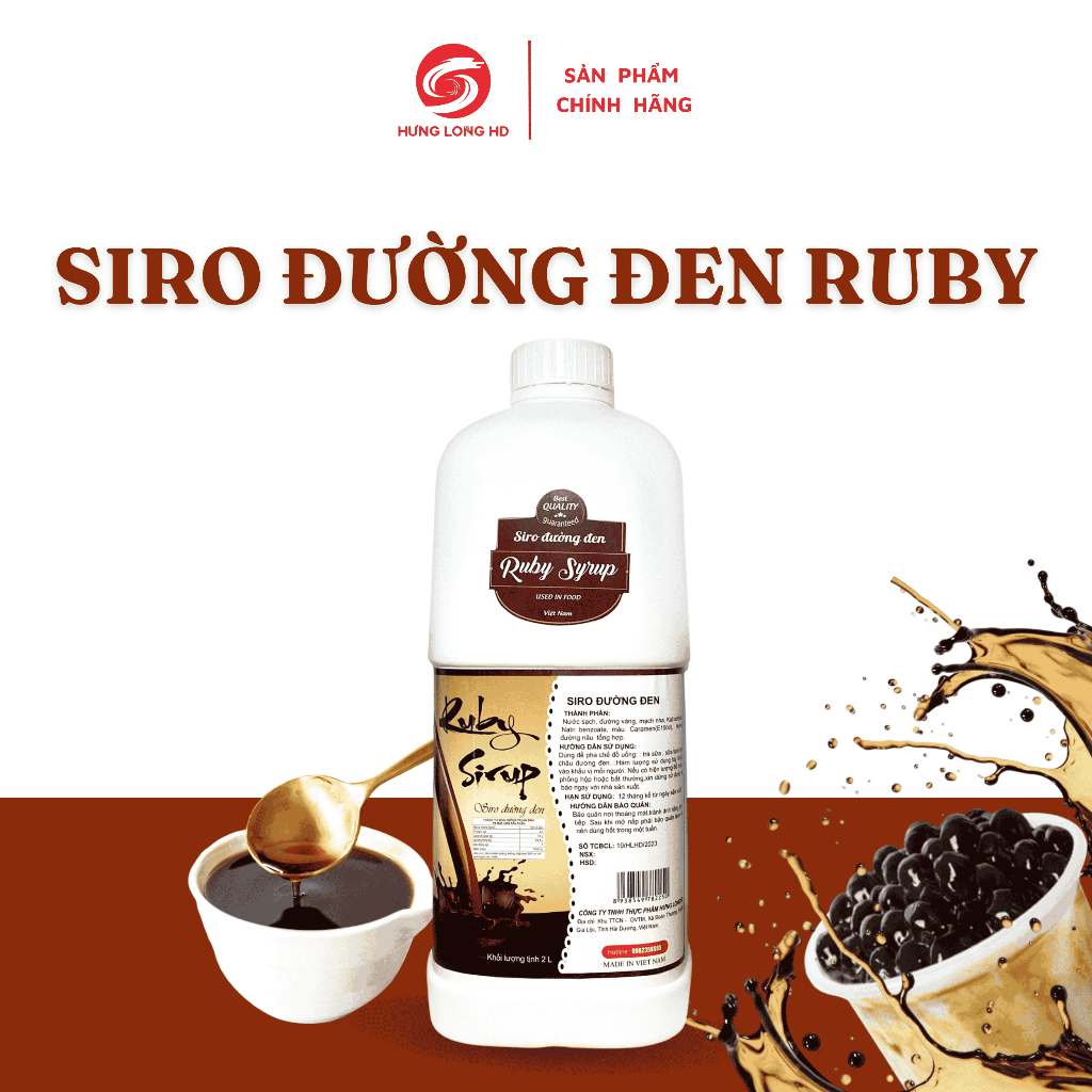Syrup Đường Đen Cao Cấp - RUBY SYRUP - Khối Lượng 2L