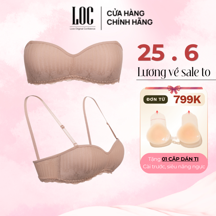 Áo Ngực LOC PREMIUM Quây Ngang Không Gọng Mút Liền