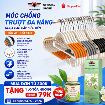 Combo Móc Treo Quần Áo Chống Trơn Trượt Xoay 360 Độ, Móc Quần Áo, Móc Phơi Đồ Chống Trượt.