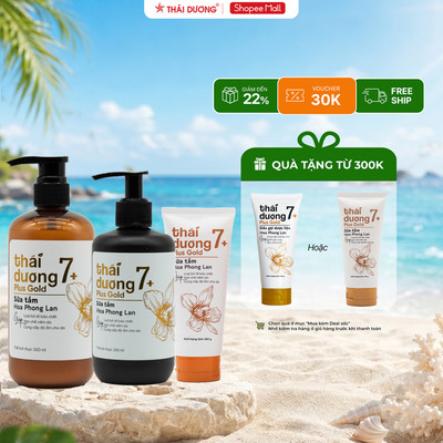Sữa tắm Thái Dương 7 Plus hoa phong lan giúp làm sạch da, dưỡng trắng và phục hồi 500ml - Sao Thái Dương