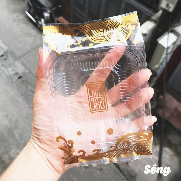 Khay Túi Đựng Bánh Trung Thu Mẫu Sóng Bánh 150-200gr Set 100 Bộ