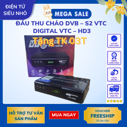 Đầu thu chảo DVB – S2 VTC Digital VTC – HD3 – Tặng kèm TK 03 tháng – Xem World Cup với VTC HD3