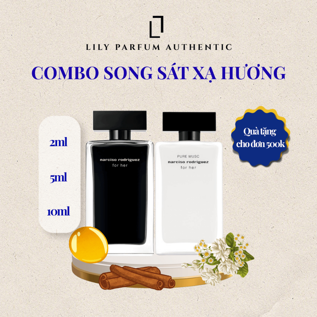 [Chiết] Combo nước hoa xạ hương Nar Trắng & Nar Đen