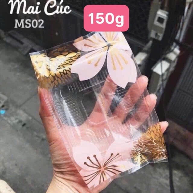 Khay Túi Đựng Bánh Trung Thu Mẫu Mai Cúc Cho Bánh 150gr-200gr Set 100 Bộ