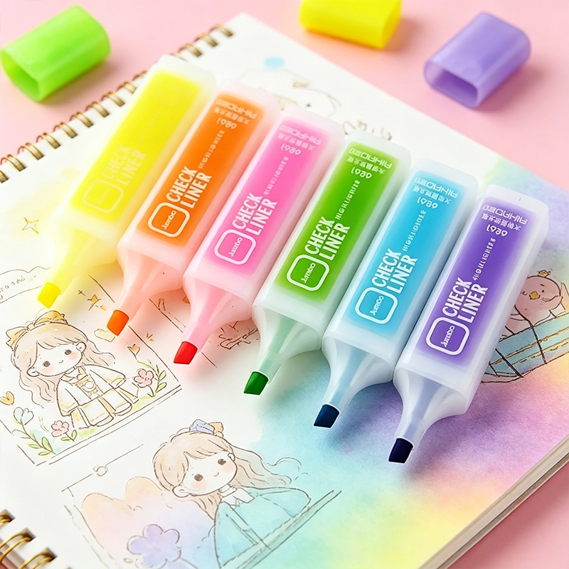 Bút Dạ Quang Highlight Ngòi Rộng, Bút Highlight Pastel, Bút Đánh Dấu Ghi Chú, Bút Gạch Chân Bài Học