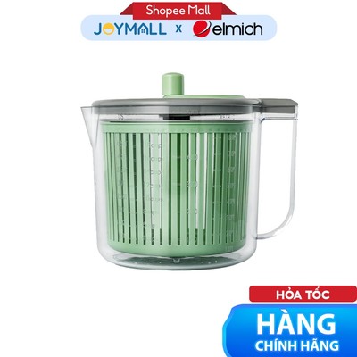 Rổ quay rau Elmich EL8421, Hàng chính hãng, nhựa PP, tháp lắp đơn giản, miệng rót tiện lợi - JoyMall