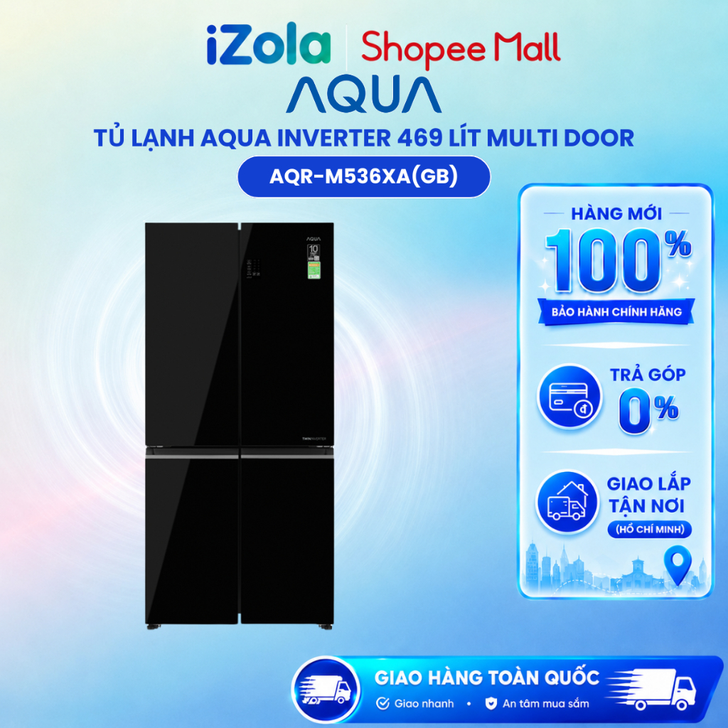 AQR-M536XA(GB) - Tủ lạnh Aqua Inverter 469 lít Multi Door AQR-M536XA(GB) - Hàng chính hãng