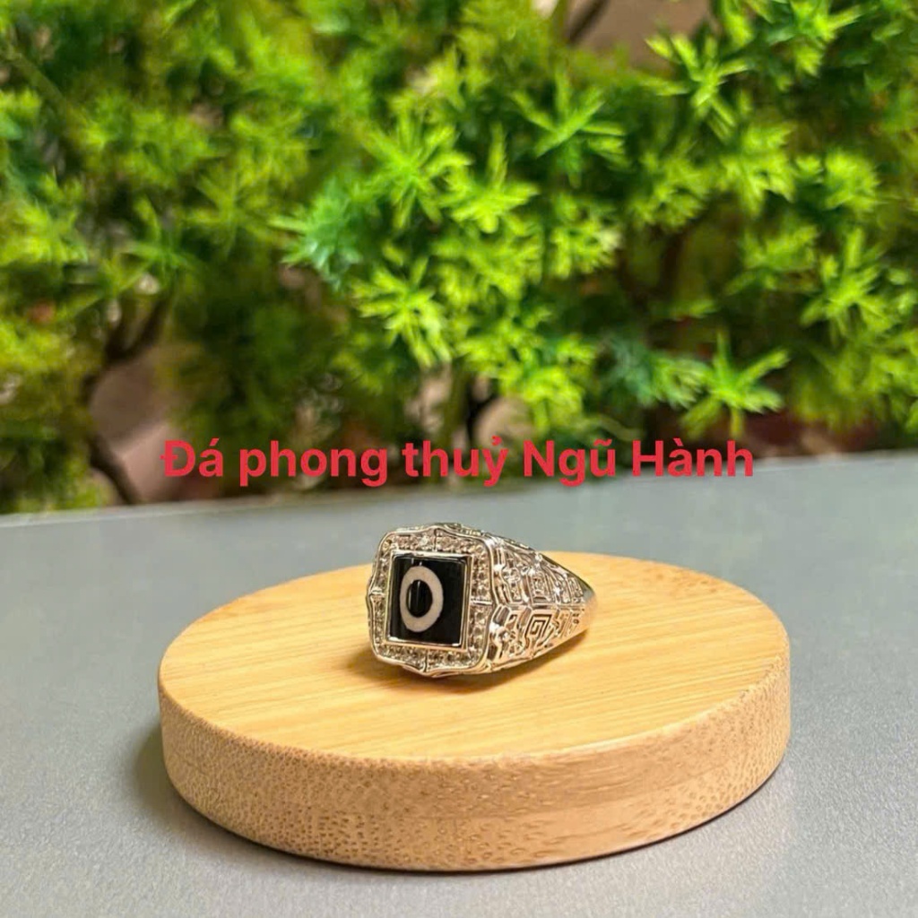 Nhẫn Dzi 1 mắt lên khung bạc s925 siêu đẹp kiểm định
