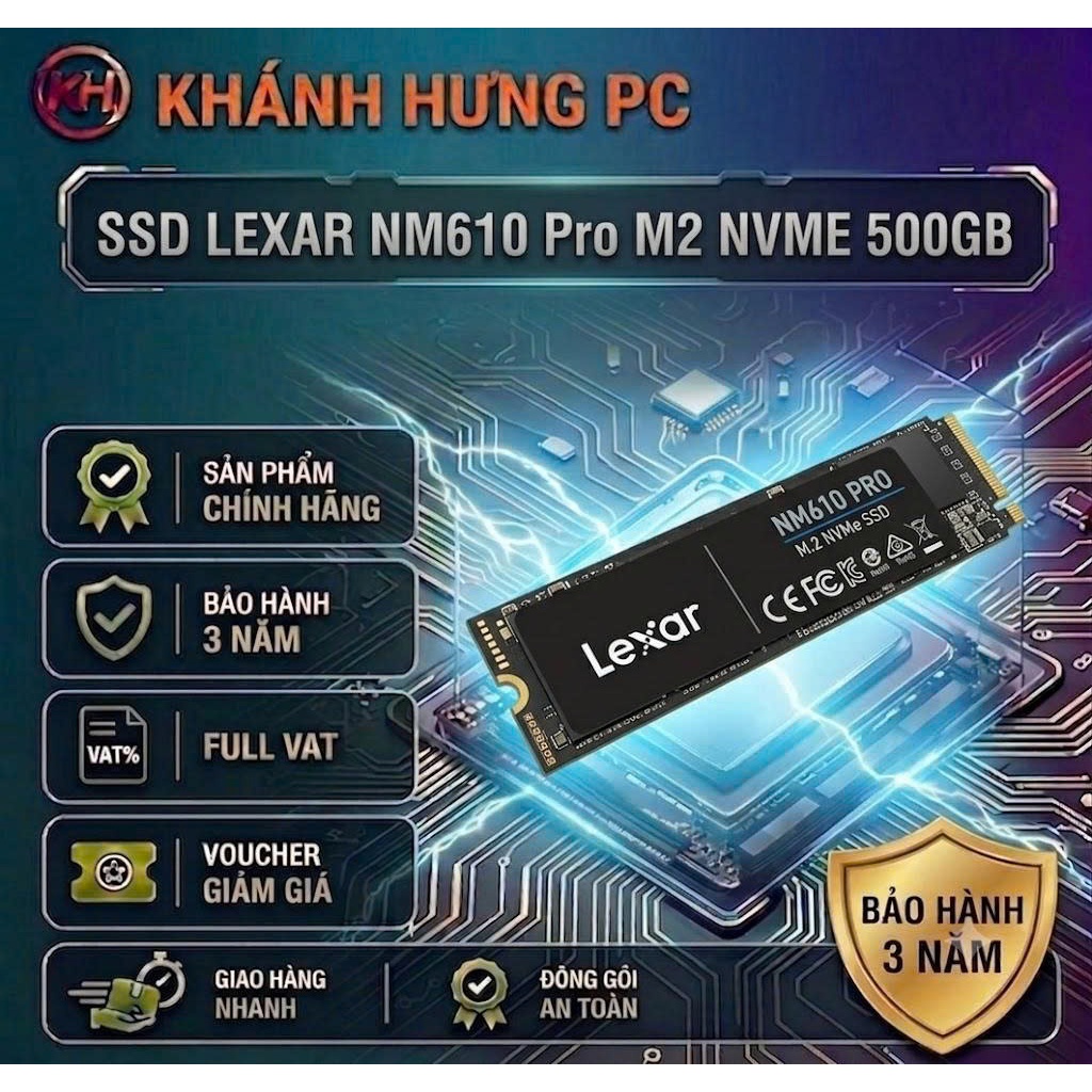 Ổ cứng SSD LEXAR NM610 Pro PCLe G3x4 500GB ( Full Vat )