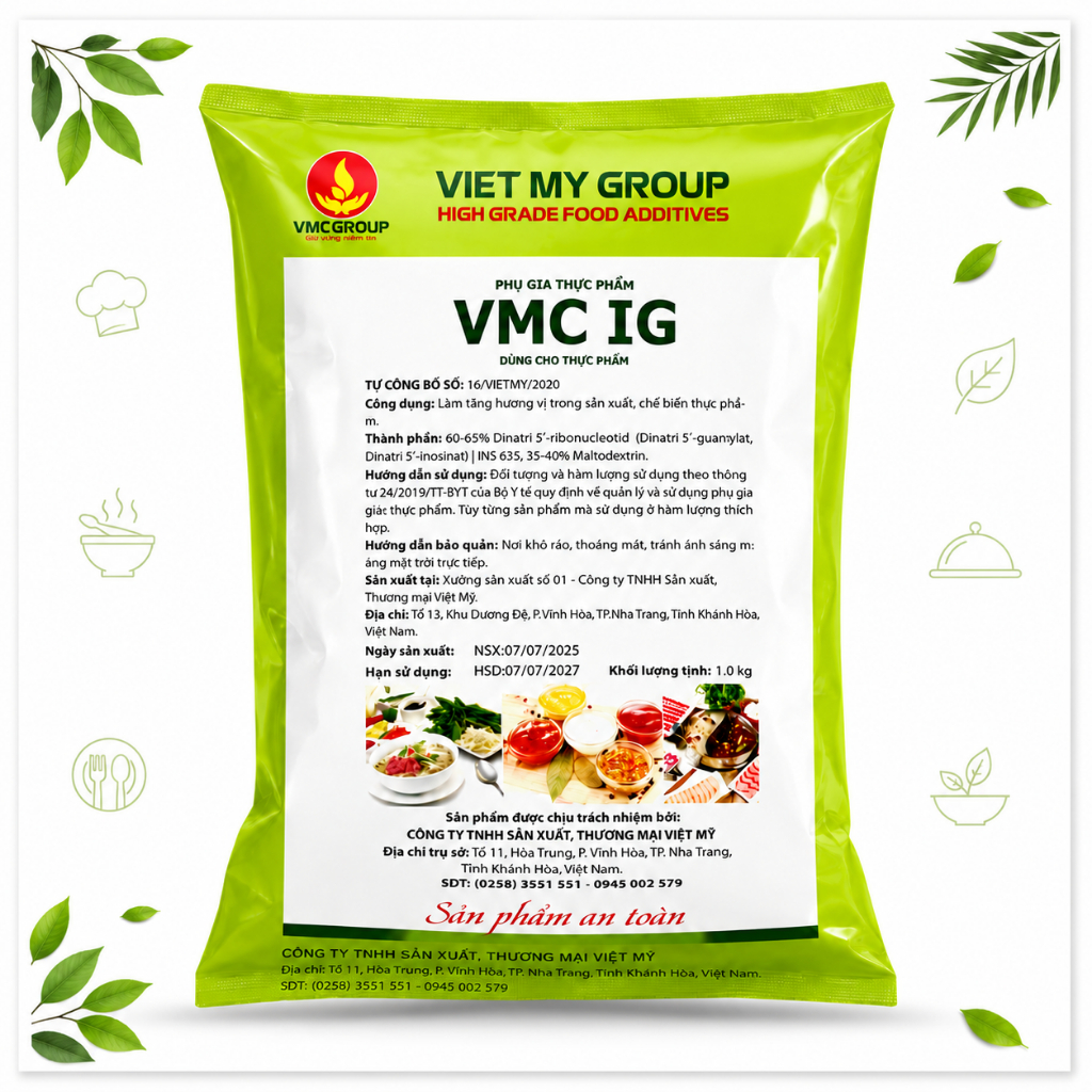 Phụ Gia Điều Vị VMC IG 1Kg – Hỗ Trợ Tăng Vị Cho Nước Chấm, Nước Lẩu, Thực Phẩm Chế Biến  4.