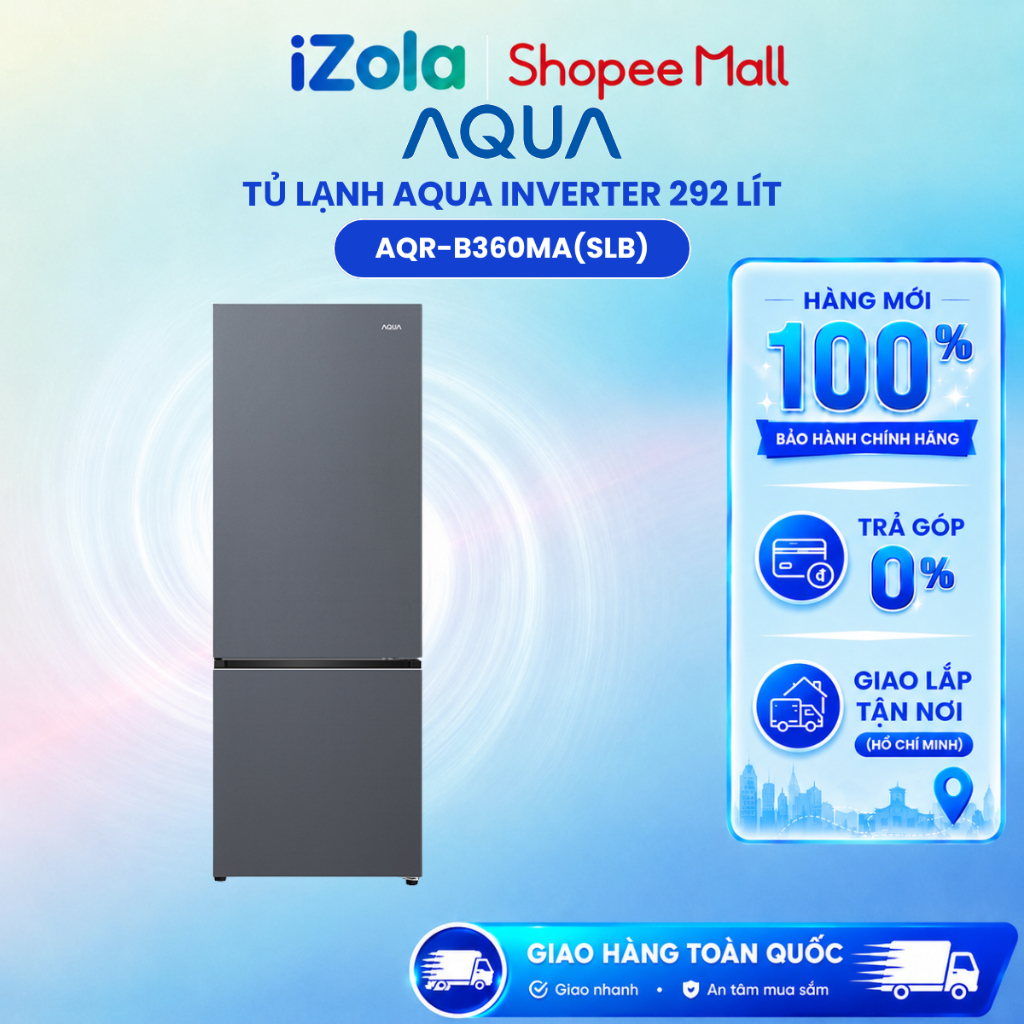 AQR-B360MA(SLB) - Tủ lạnh Aqua Inverter 292 lít AQR-B360MA(SLB) - Hàng chính hãng