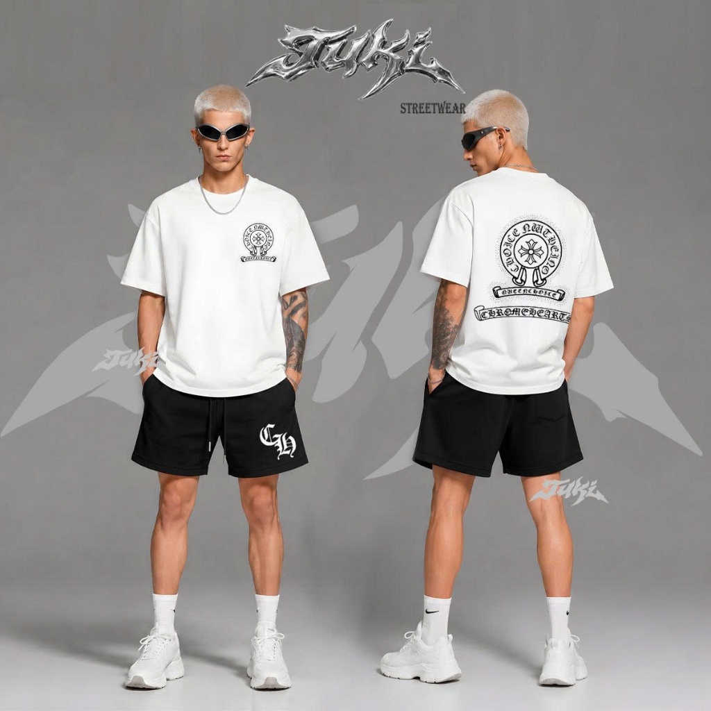 Set Đồ Thun Nam TUKI Streetwear Chrome Cross Basic Premium Cotton