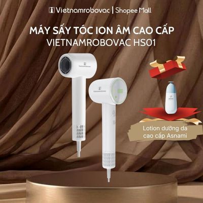Máy Sấy Tóc Đa Năng Ion Âm HS01 Vietnamrobovac Digital High - Chế Độ Sấy Trẻ Em - Hàng Chính Hãng