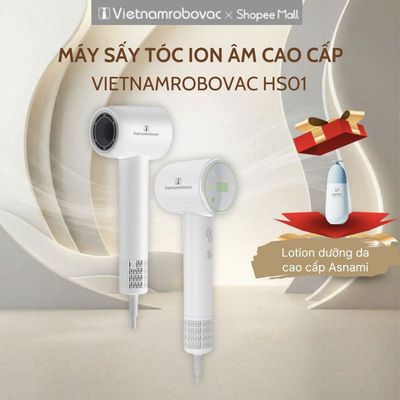 Máy Sấy Tóc Đa Năng Ion Âm HS01 Vietnamrobovac Digital High - Có Chế Độ Sấy Trẻ Em - Dưỡng Tóc Mềm Mượt- Máy Sấy Cao Cấp