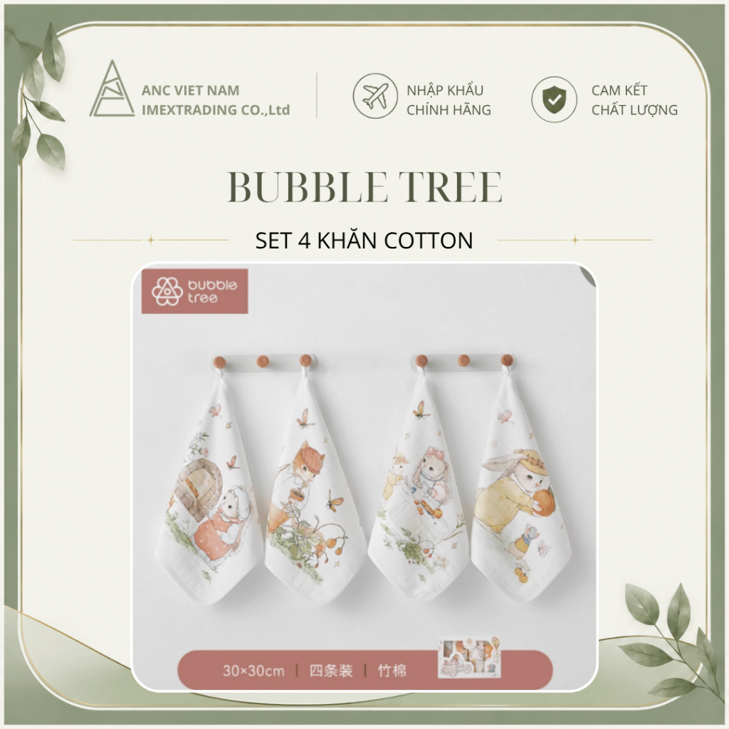 SET 4 KHĂN COTTON BUBBLE TREE