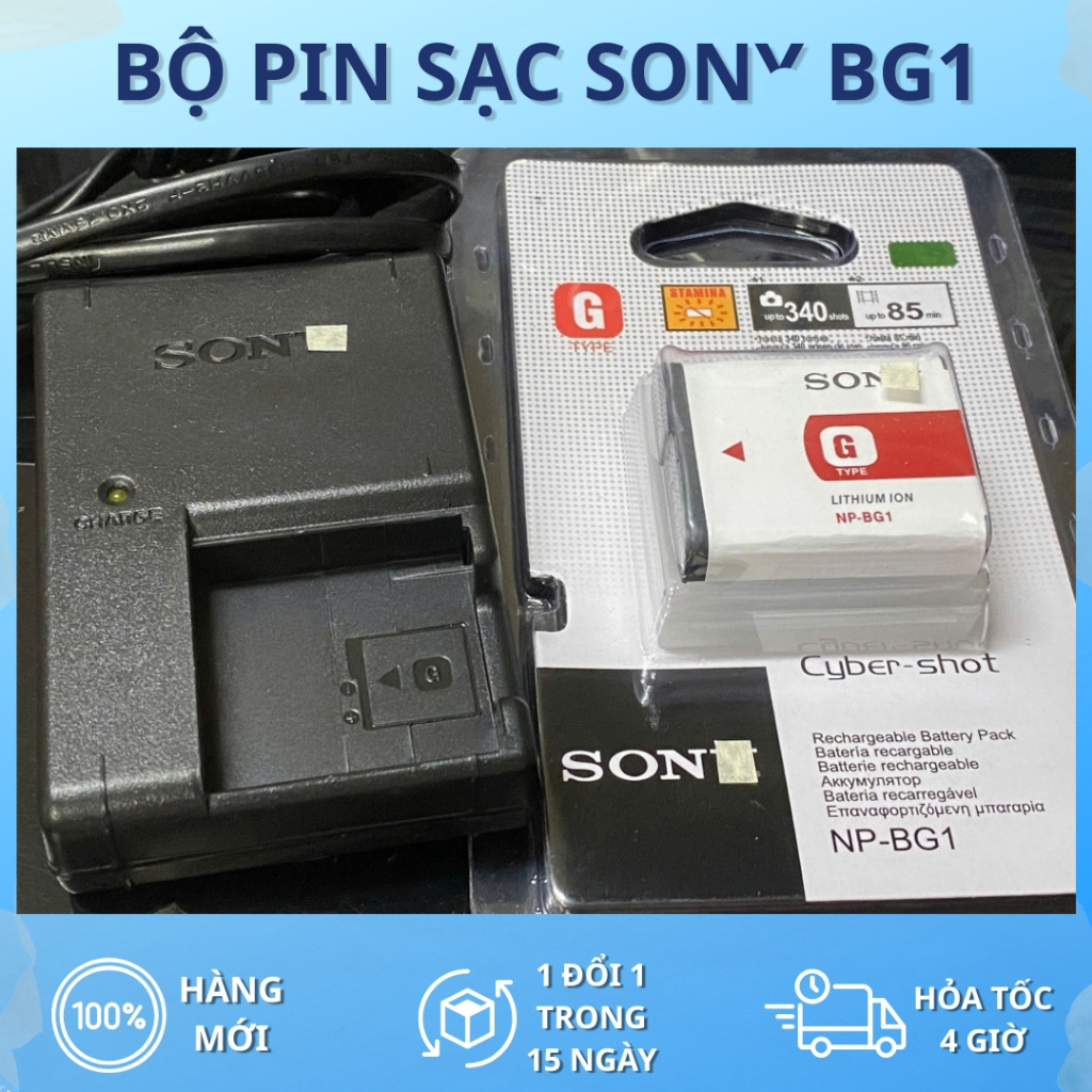 Bộ Pin, Sạc Sony BG1 Cho Sony Cyber-shotW/ DSC-W30 DSC-W35 DSC-W50 DSC-W55 DSC-W70 DSC-W80 DSC-W90 D
