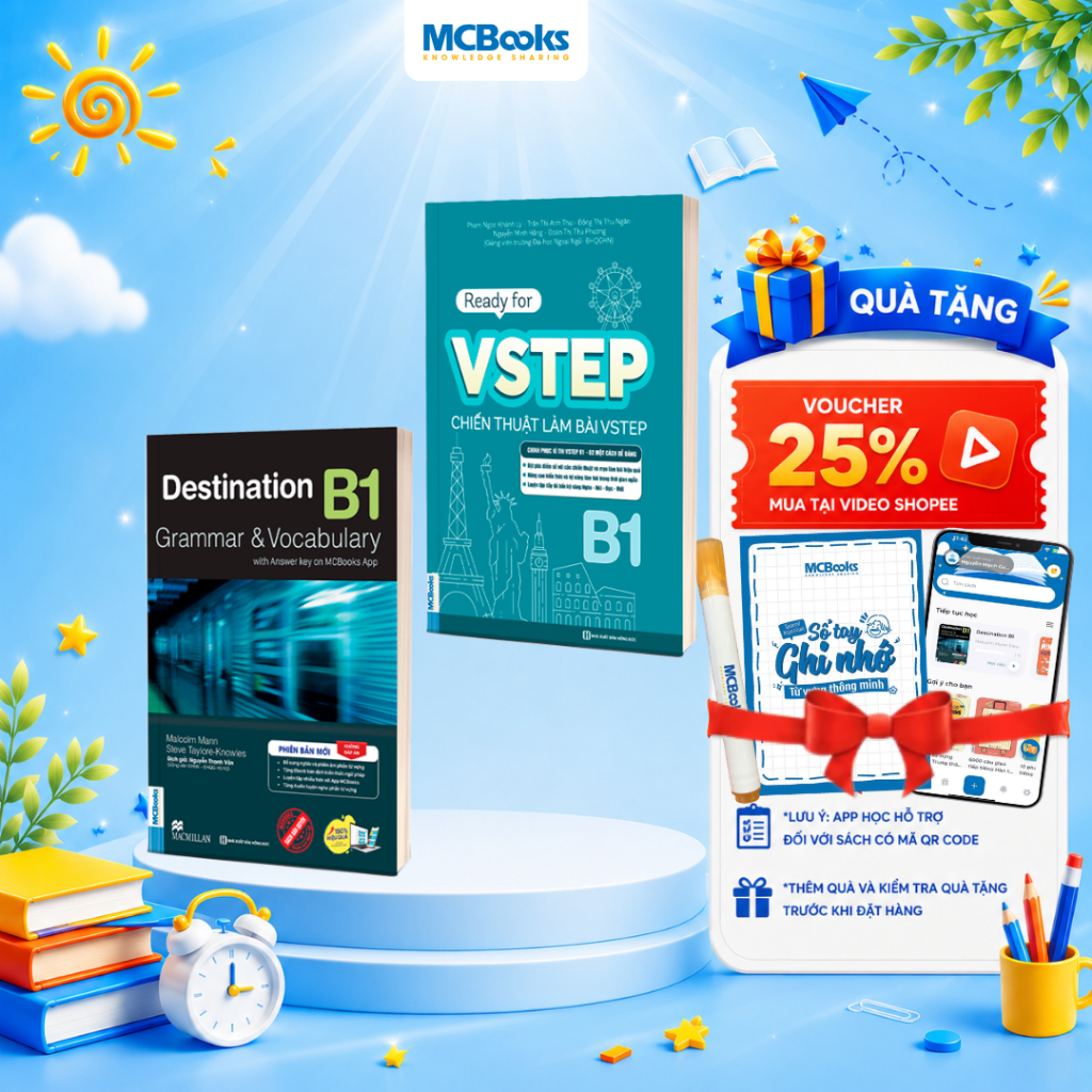 Sách - Combo Luyện thi chứng chỉ Tiếng Anh trình độ B1 - Destination B1 + VSTEP B1