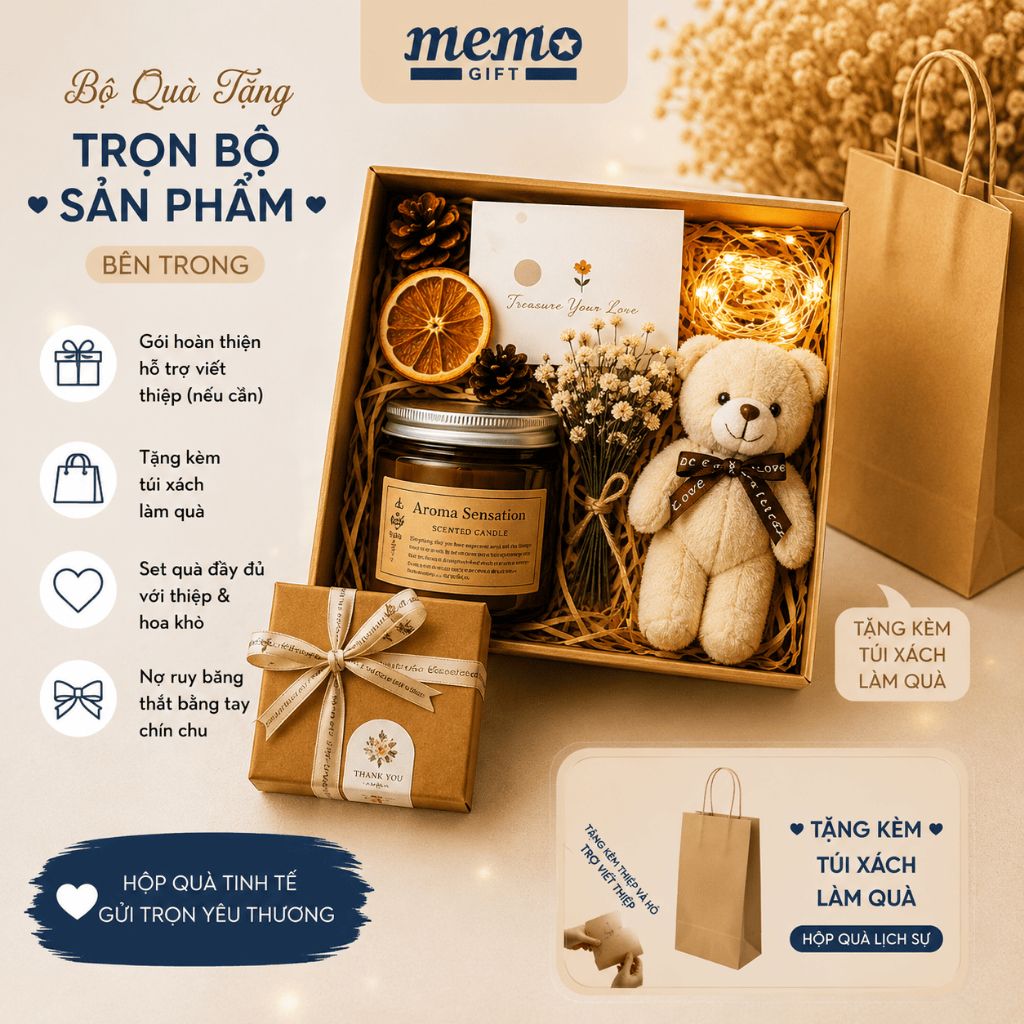 Set Quà Tặng Nến Thơm Cao Cấp Giftbox Sinh Nhật – Quà Sinh Nhật Cho Nữ, Set Quà Tặng Cho Nữ Tinh Tế,