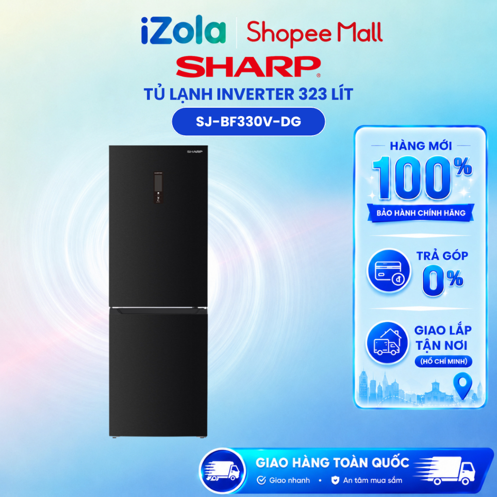 Tủ lạnh Sharp Inverter 323L SJ-BF330V-DG - Hàng chính hãng