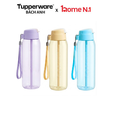Bình đựng nước có ống hút Tupperware Lohas Flask 750ml - Bảo hành trọn đời - Nhựa nguyên sinh an toàn sức khoẻ