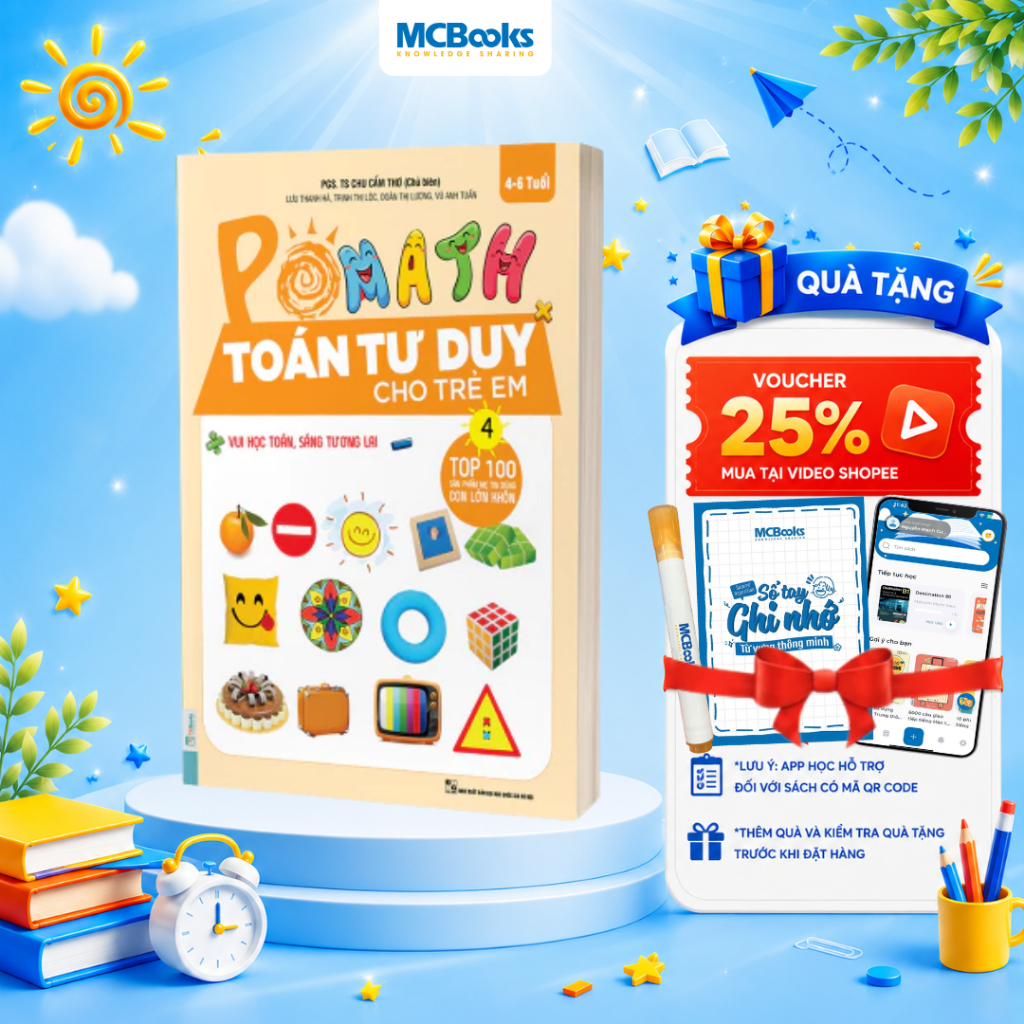 Sách - Pomath - Toán tư duy cho trẻ em - Tập 4 - TKBooks