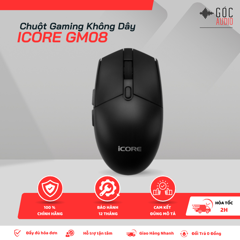 Chuột Gaming iCore, Chuột Game Có Dây/Không Dây, 12000 DPI, Chuột Gaming Cho Máy Tính - GÓC AUDIO