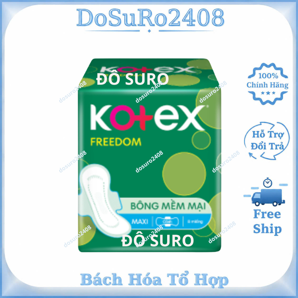 Băng vệ sinh Kotex Freedom dày cánh 8 mieng/gói (Mặt bông)