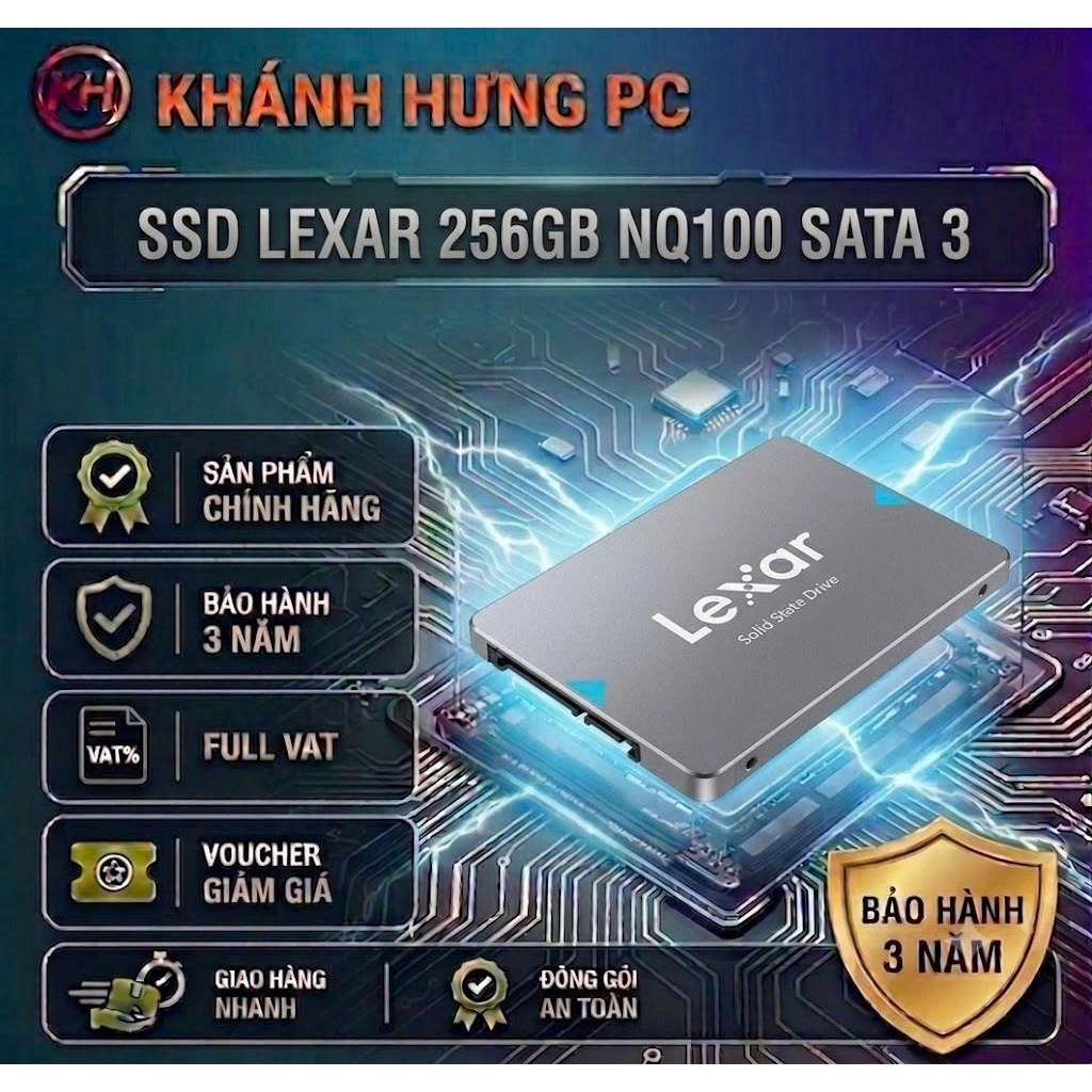 Ổ cứng 2.5" SSD Lexar NQ100 256GB | Giao tiếp SATA 3 | Đọc tối đa 550MB/s | Bảo hành 3 năm