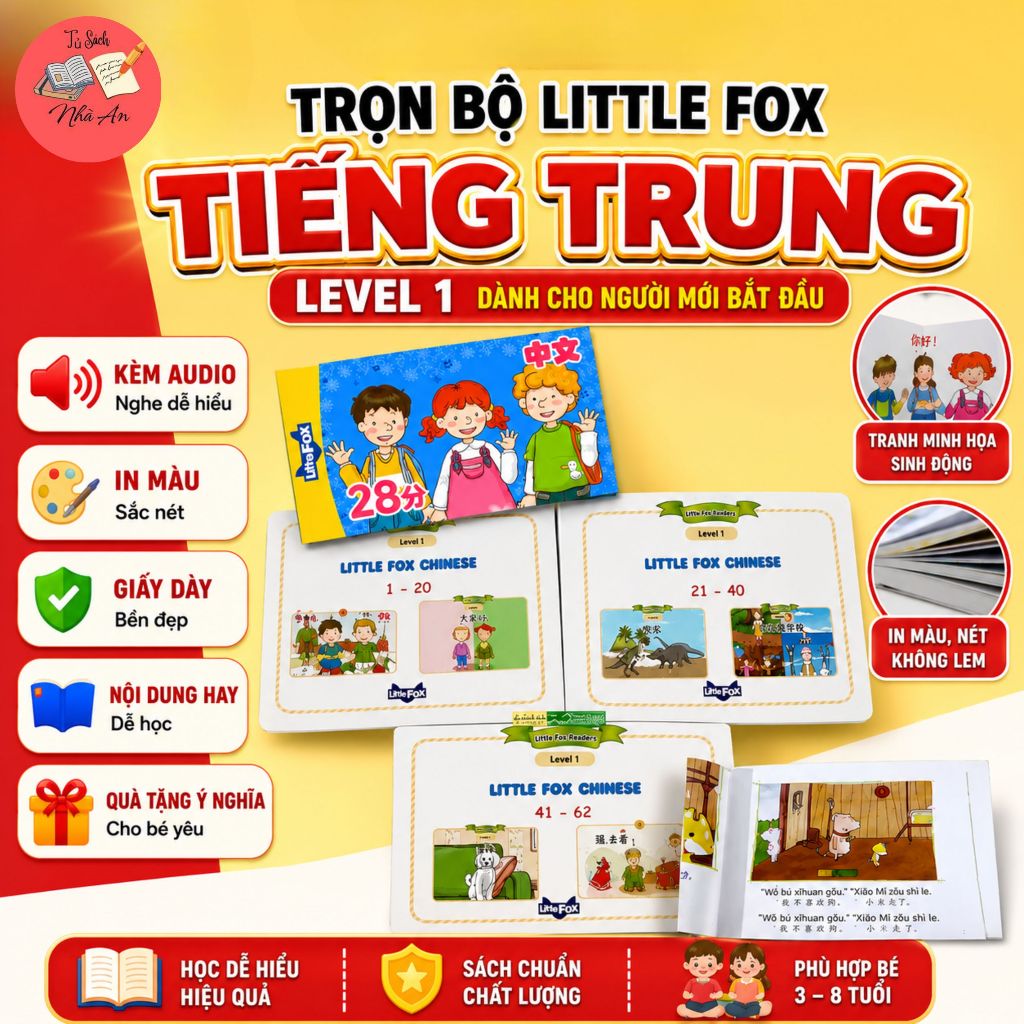 Trọn Bộ Little Fox Tiếng Trung Level 1 tặng kèm File nghe
