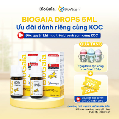 [ĐỘC QUYỀN LIVE CÙNG KOC] Combo 2 Men vi sinh BioGaia ProTectis baby drops Thụy Điển 5ml hỗ trợ tiêu hóa [2_5M]