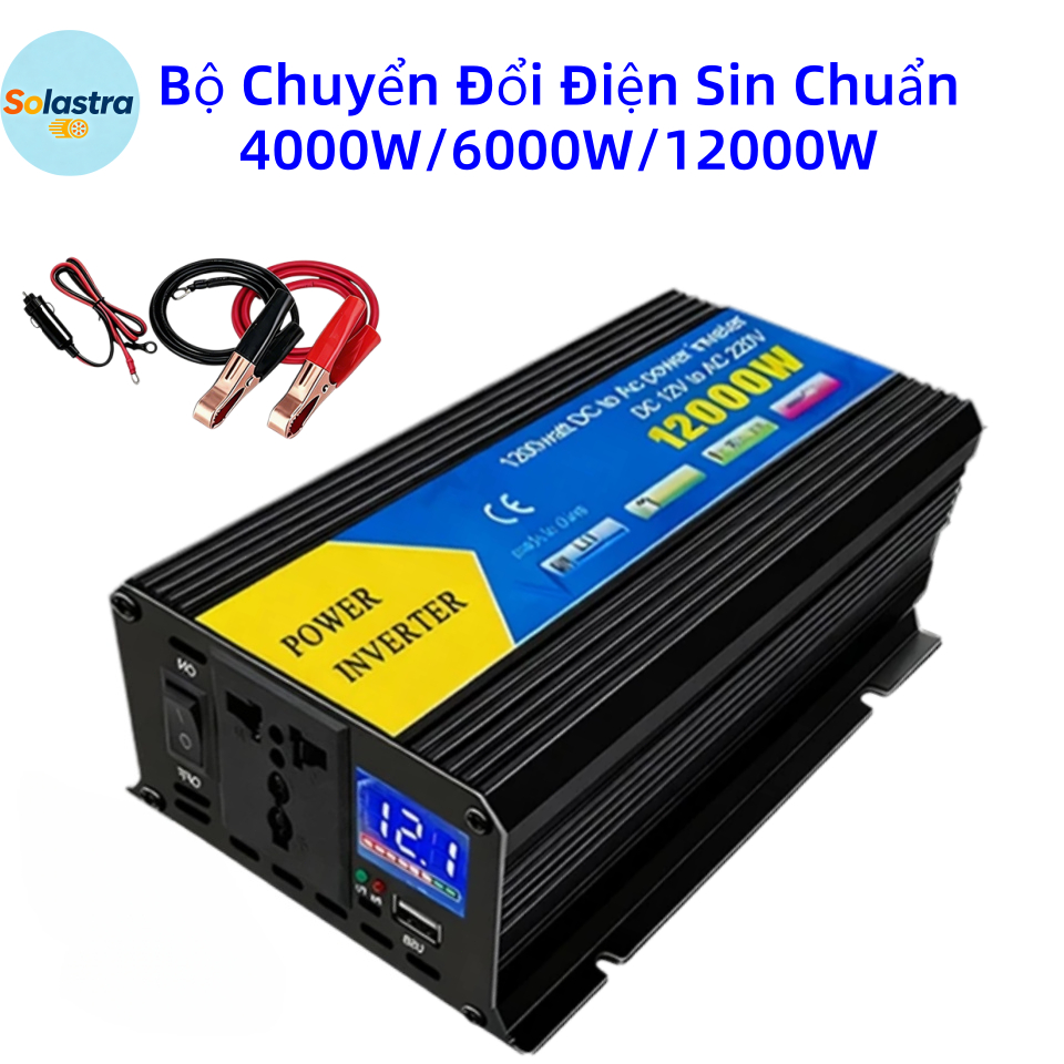 Bộ Biến Tần 12V-220V 4000W/6000W/12000W – Chuyển Nguồn Sin Chuẩn Cho Ô Tô, Xe Tải, Gia Đình