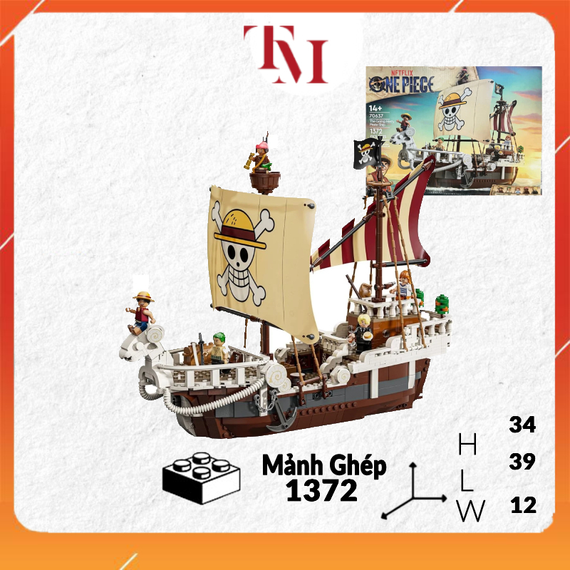 Tàu One Piece 75639 The Going Merry Pirate Ship Quà Tặng Trang Trí Cực Đẹp 1372 chi tiết