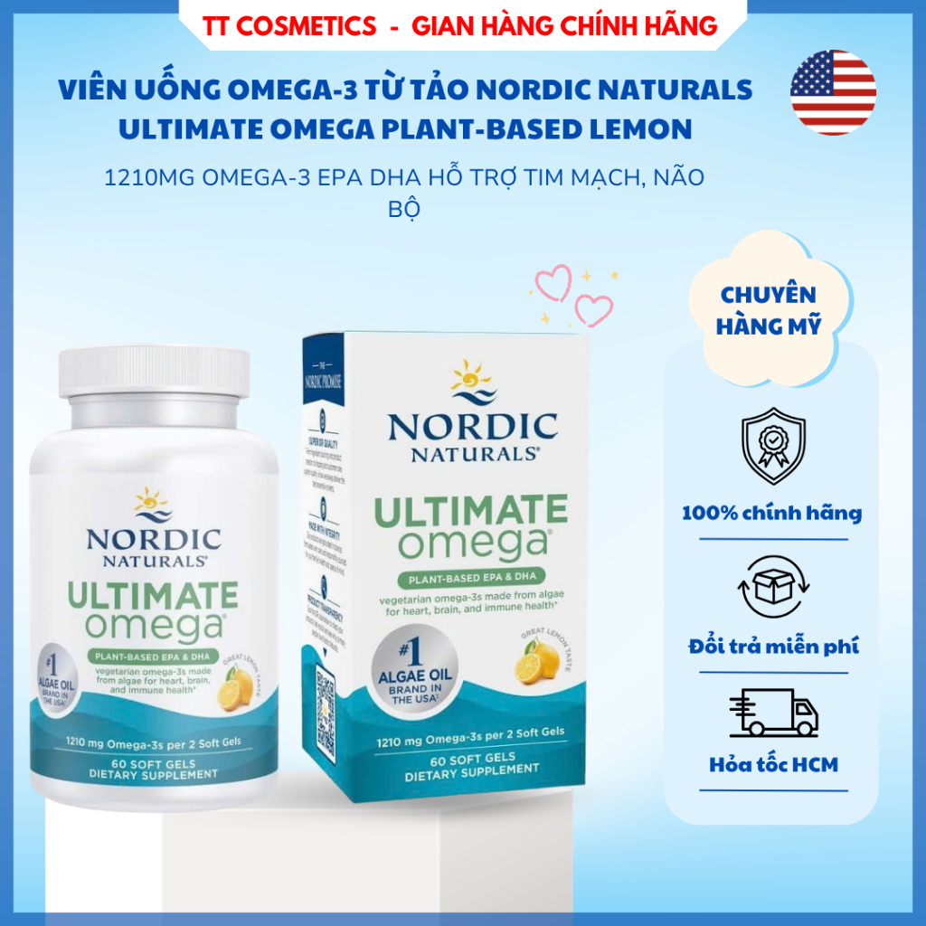 Viên Uống Omega-3 Thuần Chay Từ Tảo Nordic Naturals Ultimate Omega Plant Based