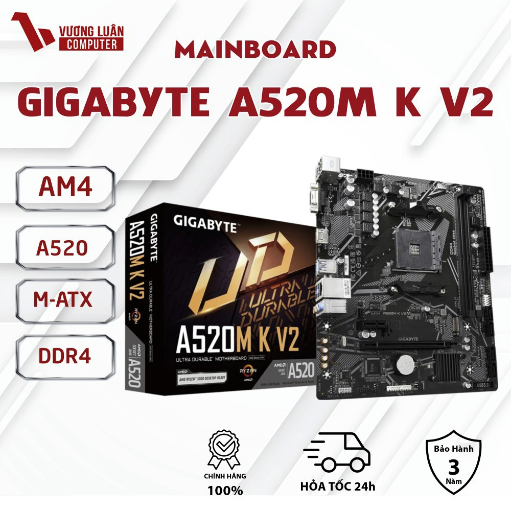 Mainboard Gigabyte A520M-K V2 Chính Hãng