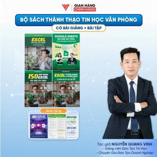 Combo 4 Sách Excel - Google Sheet - 150 Thủ Thuật Excel - Power Query ĐÀO TẠO TIN HỌC Kèm Khoá Học Video