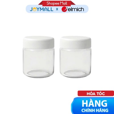 Bộ 2 Hũ Thủy Tinh Làm Sữa Chua Elmich GC200XJ, Hàng Chính Hãng,Dùng Cho Máy YME0298 YME0297-JoyMall