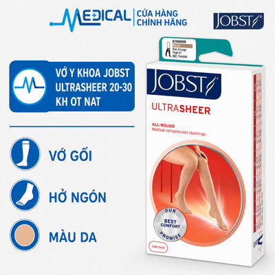 Vớ gối y khoa hở ngón JOBST Ultrasheer 20-30mmHg hỗ trợ suy giãn tĩnh mạch màu da